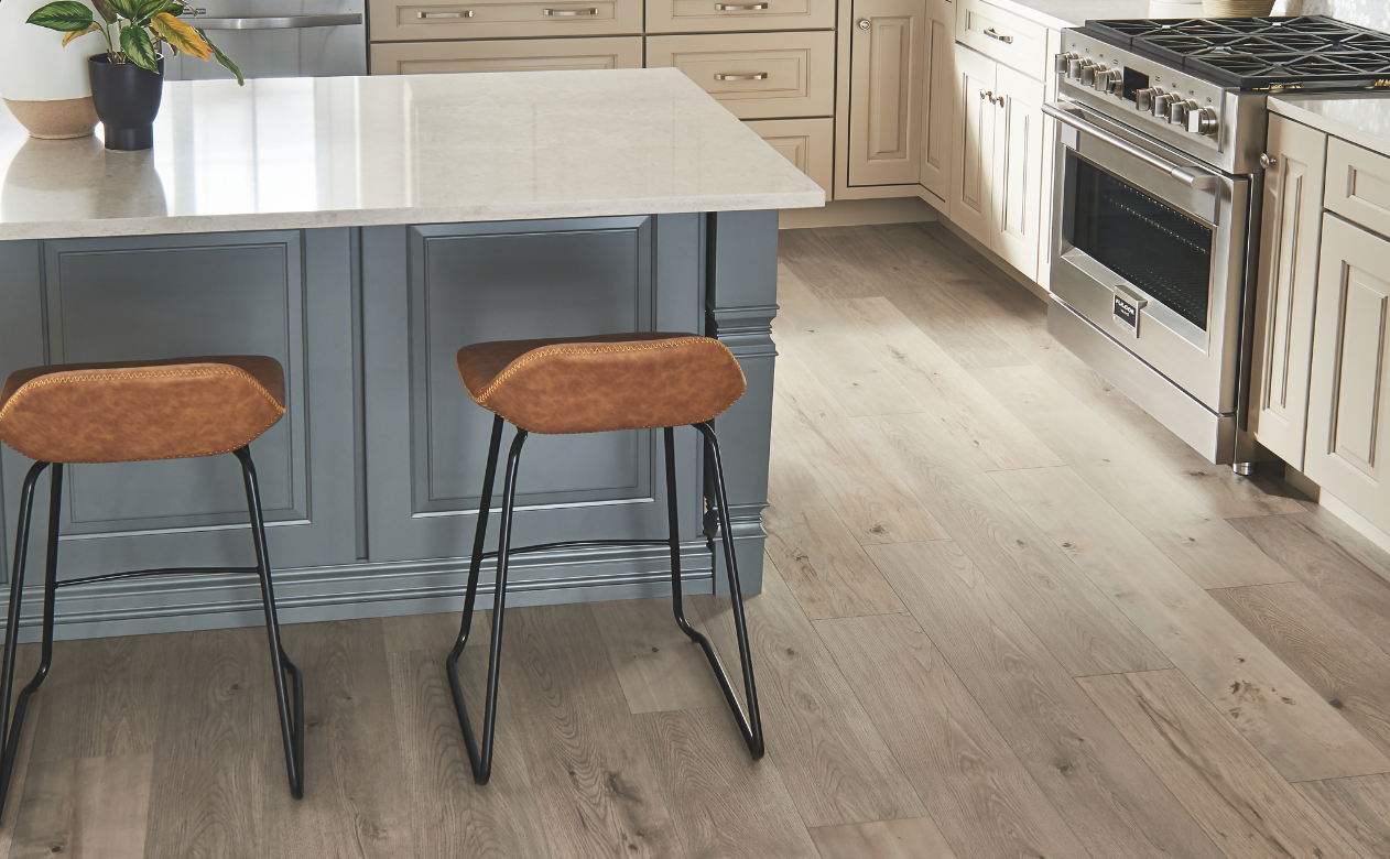 Laminate wood-look flooring in a kitchen